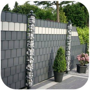 Taśma Ogrodzeniowa Ochrona UV 20 Klipsów Szara 450 g/m 19x35m LEAN 4