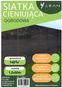 Lean Siatka Cieniująca Na Ogrodzenie Płot Maskująca Szara 1.5M 50M 140g/m LEAN 5
