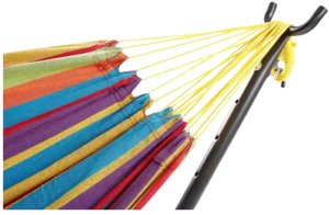 Hamak Ogrodowy Ze Stelażem Dwuosobowy Kolorowy 200x120 LEAN 2