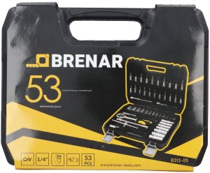 Brenar klucze nasadowe 53cz. 1/4" 6 kątne CR-V one size 3