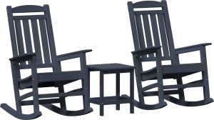 vidaXL Zestaw wypoczynkowy do ogrodu 3-częściowy Granatowy HDPE 2