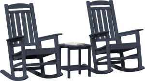 vidaXL Zestaw wypoczynkowy do ogrodu 3-częściowy Granatowy HDPE 3