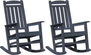 vidaXL vidaXL Krzesła bujane , 2 sztuki, granatowe, wymiary 70x92x107,5 cm, materiały: HDPE 2