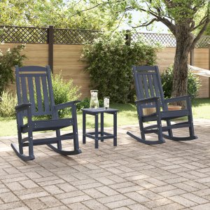 vidaXL vidaXL Krzesła bujane , 2 sztuki, granatowe, wymiary 70x92x107,5 cm, materiały: HDPE 3