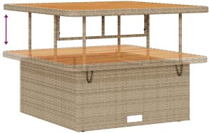 vidaXL Zestaw sof ogrodowych , 13 części, z poduszkami w kolorze beżowym, z akacjowego polirattanu. 9