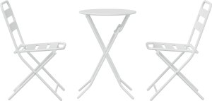 vidaXL Zestaw Bistro 3-częściowy, biały stół 3