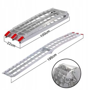 RAMPY RAMPA ZAŁADUNKOWA NAJAZDY SZYNY SKŁADANE ALUMINIOWE 680KG 195CM 28CM 2