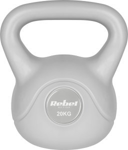 Kettlebell bitumiczny 20 kg szary REBEL ACTIVE 3