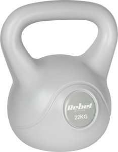 Kettlebell bitumiczny 22 kg szary REBEL ACTIVE 2