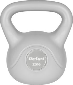 Kettlebell bitumiczny 22 kg szary REBEL ACTIVE 3