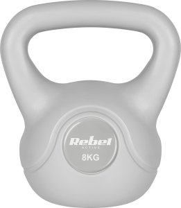 Kettlebell bitumiczny 8 kg szary REBEL ACTIVE 3