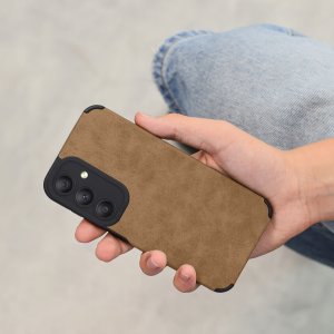 Etui do Samsung M15 5G silikonowe SKÓRZANE VINTAGE CASE + Szkło na ekran 9H 5