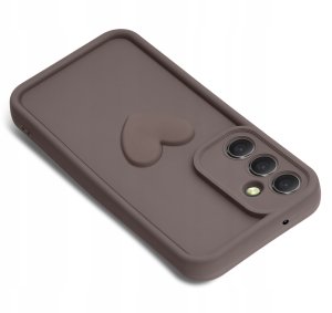 krainaGSM Etui do Samsung M15 5G silikonowe MATOWE serce + Szkło ochronne na ekran 9H 2