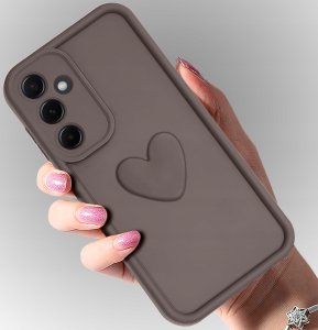 krainaGSM Etui do Samsung M15 5G silikonowe MATOWE serce + Szkło ochronne na ekran 9H 5