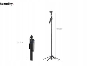 Kijek Selfie Stick Statyw 160 Cm Na Telefon Smartfon Kamerę + Pilot Telesin / Face Tracking / Es-b183 / P3-ms-01 2
