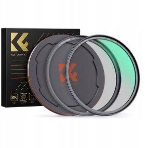 Zestaw 3w1 Filtr Polaryzacyjny Cpl Pierścień Magnetyczny Dekielek K&f 49 Mm / Sku.1700 2
