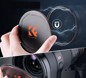 Zestaw 3w1 Filtr Polaryzacyjny Cpl Pierścień Magnetyczny Dekielek K&f 77 Mm / Sku.1707 4