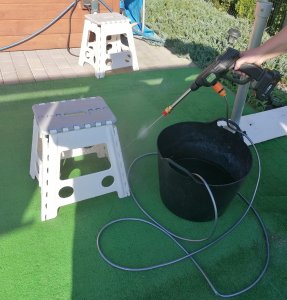 Myjka ciśnieniowa akumulatorowa 15 bar, 21V, 1500mAh 12