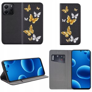 krainaGSM Etui do Xiaomi Redmi Note 14 4G MAGNET WZORY CASE PORTFEL + SZKŁO 9H 2