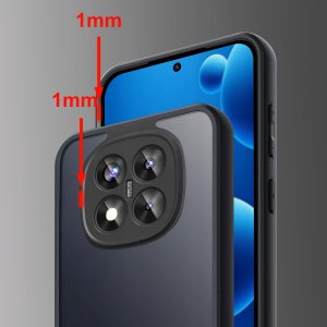 Etui do Xiaomi Redmi Note 14 Pro 5G WZMACNIANE MATOWE CZARNE PANCERNE FOLIA 3