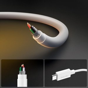 Spigen BIAŁY KABEL SPIGEN USB C 2M SZYBKIE ŁADOWANIE, Odporny, Wytrzymały, PD 60W 6