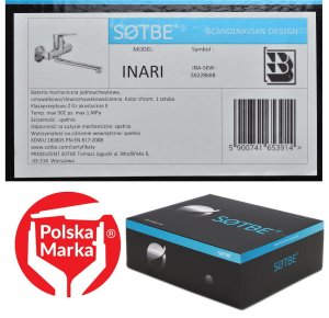 SOTBE INARI Bateria kuchenna ścienna . Ruchoma wylewka 35 cm 3