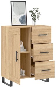 vidaXL Szafka, dąb sonoma, 69,5x34x90 cm, materiał drewnopochodny 4