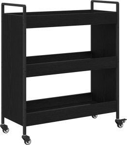 vidaXL Wózek Kuchenny Czarny dąb 70 x 30 x 82 cm 8