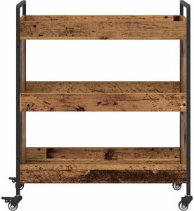 vidaXL Wózek Kuchenny Stare drewno 70 x 30 x 82 cm 6