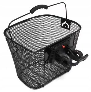 METALOWY DUŻY KOSZ KOSZYK ROWEROWY NA KIEROWNICĘ NA CLICK UCHWYT 3