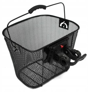 METALOWY DUŻY KOSZ KOSZYK ROWEROWY NA KIEROWNICĘ NA CLICK UCHWYT 8