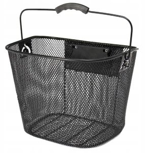 METALOWY DUŻY KOSZ KOSZYK ROWEROWY NA KIEROWNICĘ NA CLICK UCHWYT 9