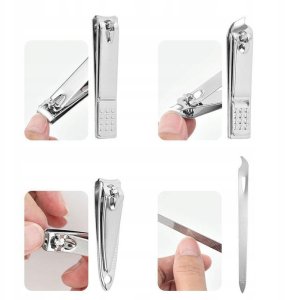 ZESTAW DO MANICURE PEDICURE DO PAZNOKCI 20EL PRZYBORNIK NOŻYCZKI CĄŻKI ETUI 11