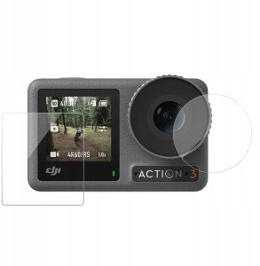 TELESIN Ochronne Szkło HARTOWANE 2.5D do Kamery Sportowej DJI Action 4 / 3 2