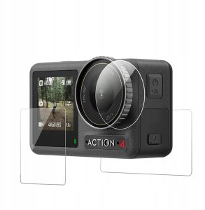 TELESIN Ochronne Szkło HARTOWANE 2.5D do Kamery Sportowej DJI Action 4 / 3 4