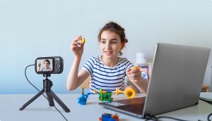 Aparat Cyfrowy SJCAM ZV100 różowy dla Dzieci Młodzieży kamera WEBCAM 80Mpx 14