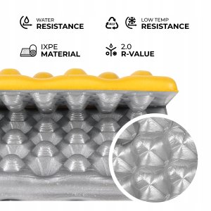 NC17105 MATA KEMPINGOWA DO SIEDZENIA Z PODBICIEM ALUMINIOWYM +IXPE 40 CM ŻÓŁTA NILS CAMP 3
