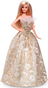 Lalka Barbie Mattel Signature Holiday Barbie 2025 - Lalka kolekcjonerska w złoto-srebrnej sukni (JBH95) 3