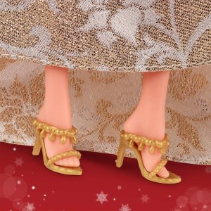 Lalka Barbie Mattel Signature Holiday Barbie 2025 - Lalka kolekcjonerska w złoto-srebrnej sukni (JBH95) 10