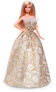 Lalka Barbie Mattel Signature Holiday Barbie 2025 - Lalka kolekcjonerska w złoto-srebrnej sukni (JBH95) 2