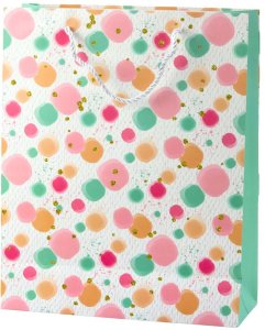 Lean Torba prezentowa - Kropki Akwarelowe Pastelowe  32 × 26 × 10 cm 5