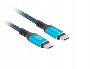 Kabel USB Lanberg USB-C - USB-C 0.5 m Czarno-niebieski (CA-CMCM-44CU-0005-BK) 3