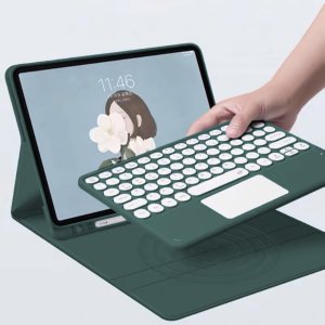 Etui z klawiaturą Bluetooth touchpad do iPad Air 11 Gen6 (Zielone) 4