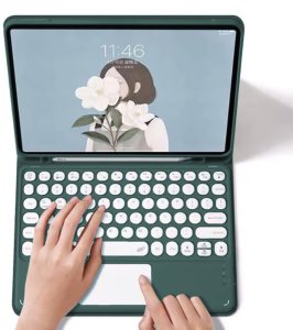 Etui z klawiaturą Bluetooth touchpad do iPad Air 11 Gen6 (Zielone) 7
