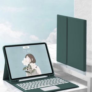 Etui z klawiaturą Bluetooth touchpad do iPad Air 11 Gen6 (Zielone) 8