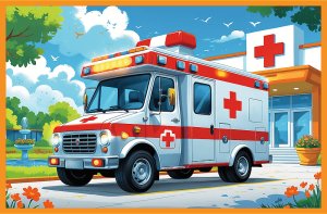 Trefl Puzzle Rodzina Treflików - Wóz strażacki i karetka 2x24 elementy (34447) 3