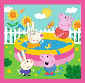 Trefl Puzzle 3w1 Świnka Peppa, Peppa i przyjaciele - łącznie 106 elementów (34873) 2