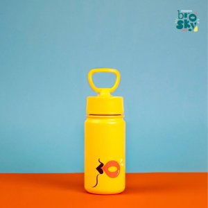 Brosky O. Żółty bidon termiczny na wodę 450 ml 3