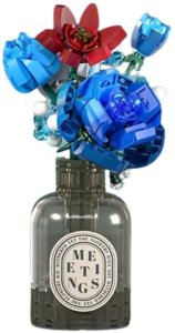 Klocki Konstrukcyjne Bukiet Kwiatów W Wazonie Czerwono-Niebieski 358 el. LEAN Toys 2