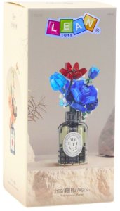 Klocki Konstrukcyjne Bukiet Kwiatów W Wazonie Czerwono-Niebieski 358 el. LEAN Toys 3